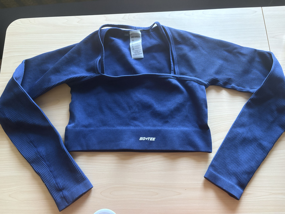 Bo + Tee Blue Workout Crop Top